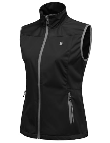 Little Donkey Andy Women's Lightweight Softshell Vest - color: Black-reflective, size: Medium