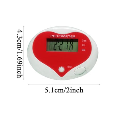 Heart Shaped Basic Pedometer Single Function Step Count Device
