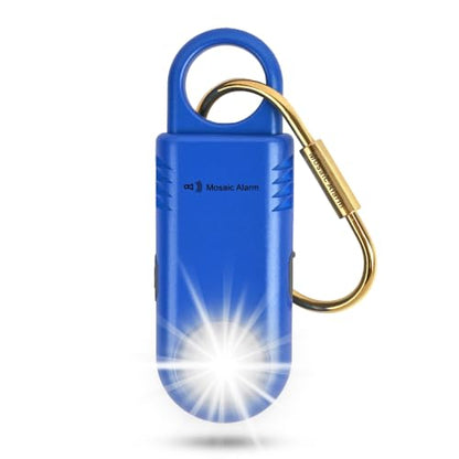 135dB Rechargeable Personal Safety Alarm Ultra-Bright Flashlight & Strobe Light. Non Slip Grip Keychain Emergency SOS Siren for Women, Students. Loud Sound Hiking Bear Alerts Blue - color: Blue