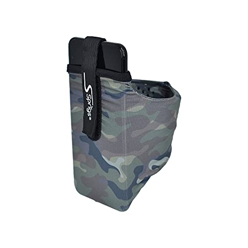 Sprigs Phone Armband Sleeve for iPhone 14, 13, 12, 11, X Galaxy Z, S22, S21, S20 Google Pixel 7, 6, 5. The Lightest & Most Comfortable Running Armband, Stretches to Fit All Phones with Case for Women & Men - color: Green Tile Camo, size: Large