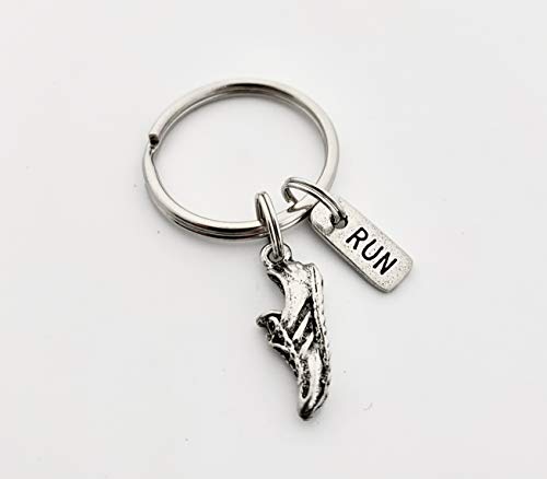 Pewter RUN Key Chain with Running Shoe Charm