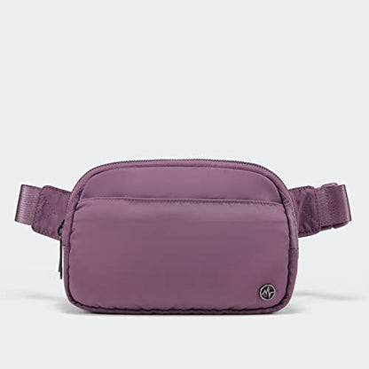 Pander Nylon Fanny Pack Belt Bag for Women with 5 Zipper Pockets - color: Purple Lavender