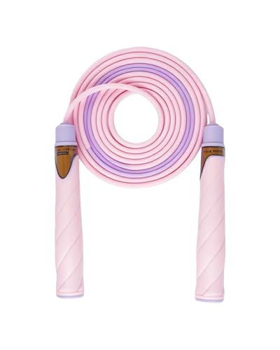YUEDONG Kids Jump Rope with Finger Groove Handles for Boys and Girls - color: PINK