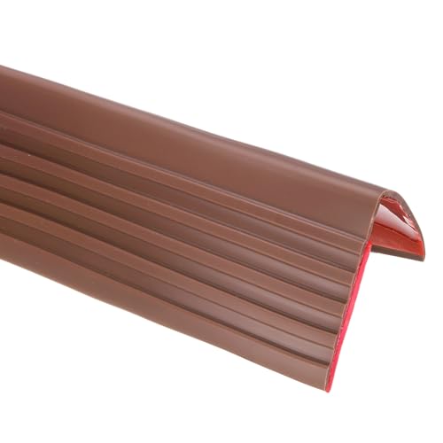 uxcell Stair Nosing, 3.3 ft (2 x 2 Inch) Vinyl Non-Slip Self-Adhesive Staircase Step Edge Protector Waterproof Stair Treads Trim for Outdoor Indoor Floors, Coffee - color: Coffee, size: 3.3 ft, 2x2 inch