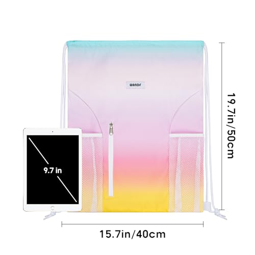 WANDF Drawstring Backpack, Gym Sackpack for Sports - color: Rainbow