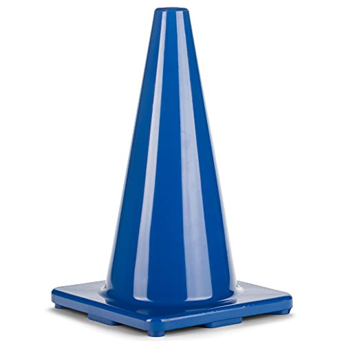 Champion Sports High Visibility Flexible Vinyl Cones for Sports Training, Agility Drills, Field & Gym Marking Sets - color: Blue, style: 18 Inch Cone (Single)
