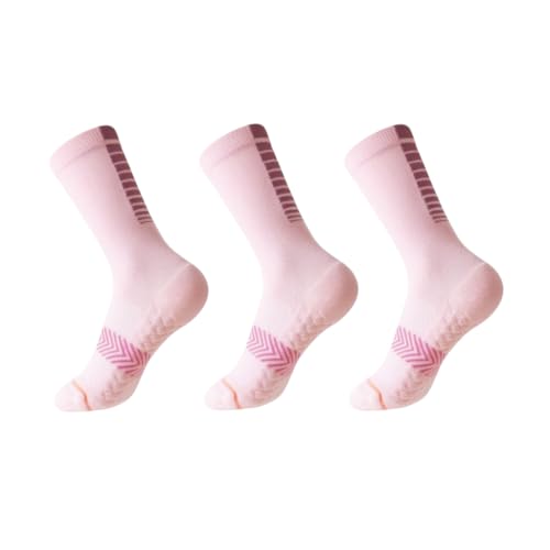 we fleece Running Socks Womens Compression Socks for Women Hiking Socks With Reflective Yarn Breathable Mesh Crew - color: Pink Pink Pink