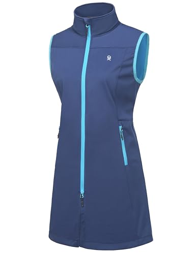 Little Donkey Andy Women's Lightweight Softshell Vest - color: Blue-long, size: Large
