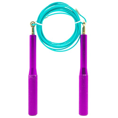 Double Under Wonder Speed Jump Rope - 360° Swivel Ball Bearing, Ultra-Light Aluminum Handles, Adjustable Steel Coated Cable, Tangle-Free & Kink-Free, Perfect for CrossFit, Boxing, MMA, and Fitness Training - color: Aquamarine, size: 5 ft