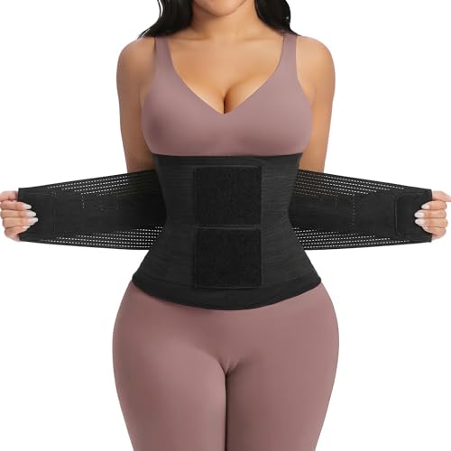 YIANNA Waist Trainer Sauna Sweat Waist Cincher Tummy Control Body Shaper - color: Black, size: XX-Large