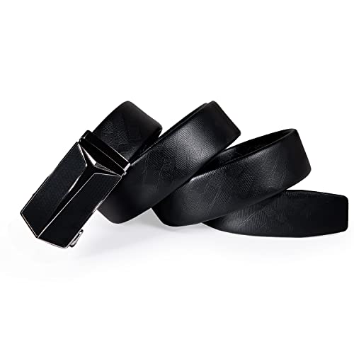 Dubulle Mens Ratchet Belt Gold Click Buckle Adjustable Leather Belts - color: Black Arrow Buckle, size: Adjustable from 36" to 45" Waist