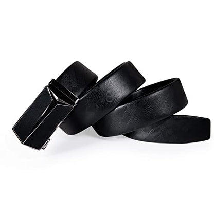 Dubulle Mens Ratchet Belt Gold Click Buckle Adjustable Leather Belts - color: Black Arrow Buckle, size: Adjustable from 36" to 45" Waist