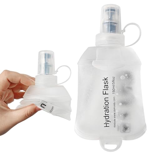 150ml Soft Flask, Soft Water Bottle for Hydration Packs, Running, Hiking, Cycling and Climbing - White - color: 150ml, white