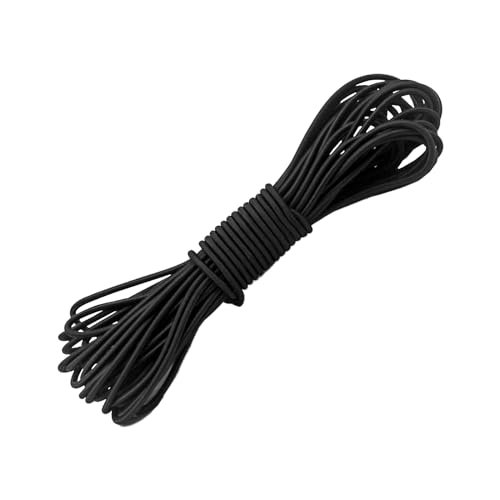 1/8" Bungee Shock Cords with Hooks,65 Feet Elastic Nylon Cords Kayak Stretch String Rope for Bikes,Tie Downs,Boating,Camping,Sunshades,Fitness and Outdoor Enthusiasts (1/8 inch x 32 Ft, Black) - size: 1/8 inch x 32 Ft, Black