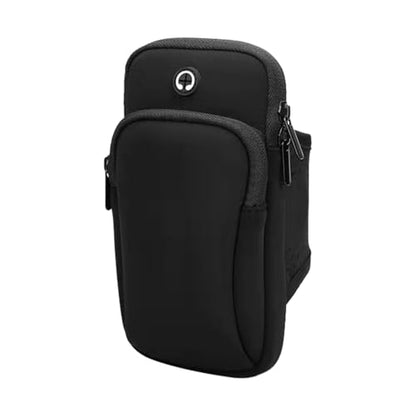 Phone Holder for Running, Walking, Workout, Under 7 in Armband Smartphone Holder, Phone Pouch Cards Keys Wallet, Gym Sports Arm Bands Sleeve Fit Women Men(Color:Black)