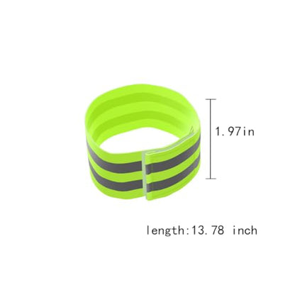 2 Pieces Reflective Bands Reflector Bands for Wrist, Arm, Ankle, Leg, High Visibility Reflective Gear Safety Reflector Tape Straps for Night Walking, Cycling and Running, Green