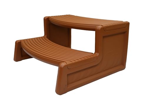 Confer Plastics Resin Multi Purpose Outdoor Non Slip Portable Spa and Hot Tub Handi-Step Deck Patio Steps Accessories, Redwood - color: Redwood