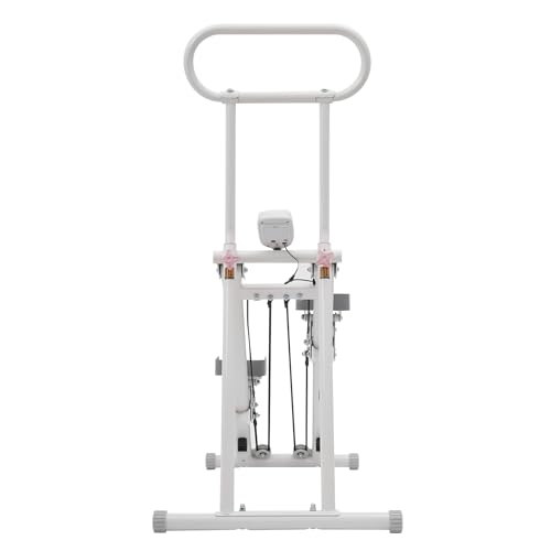 Stair Stepper Vertical Climber Machine with LCD Screen Compact Folding Cardio Exercise Climber Stair Climber for Living Rooms, Home Gyms, Apartments Foldable Design 300 lbs Capacity - color: White