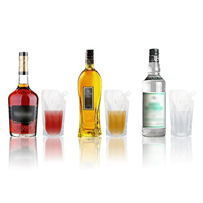 Concealable And Reusable Cruise Sneak Liquor Flask Drink Pouches Travel Drinking Alcohol Plastic Flasks bags with Funnel (8OZ-3PCS+16OZ-3PCS) - size: 8OZ3+16OZ3