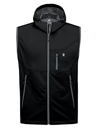 Little Donkey Andy Men's Lightweight Golf Vest Outerwear - color: Hooded Black, size: Small