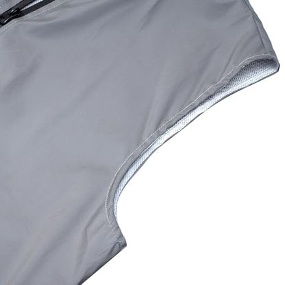 Men's Four Seasons Can Be Used for Outdoor Night Running, Cycling, Night Shiny Vest Couple Sleeveless Jacket - size: Medium