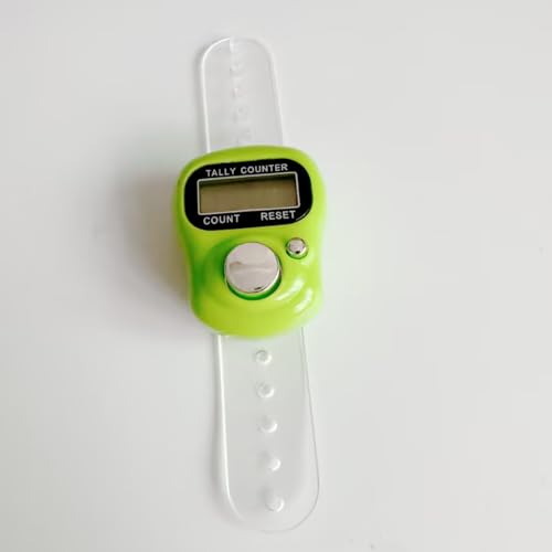 Finger Tally Counter,LED Digital,Clicker Counter,Digital Electronic Tasbeeh Counters,Handheld Number Click Counter,Electronic Counter Tally Counter,Track and Field Lap Counters (Crisp Green)