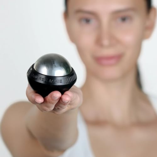 Nurse Jamie Super-Cryo Massaging Orb – Stainless Steel Roller for Face & Body – Long-Lasting Cooling & Warming Therapy for Circulation, Recovery & Tension Relief - color: Black (Small)