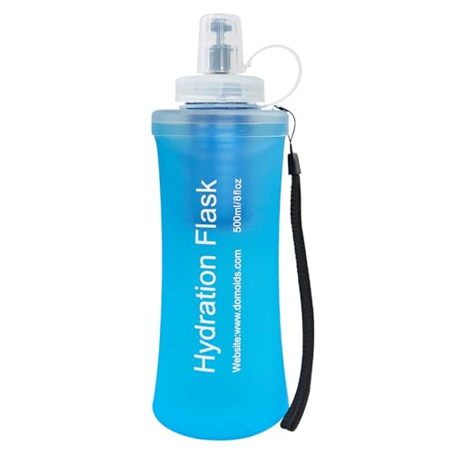 Collapsible Water Bottle with Filter for Travel Hiking Camping 500ML - color: Blue-500ML