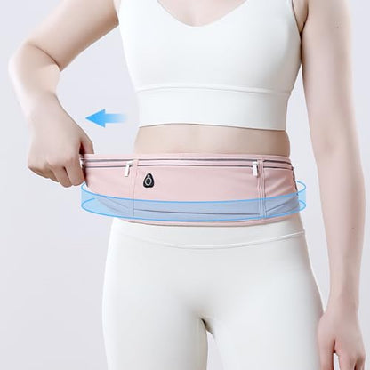 Running Belt Waist Pack, Slim Phone Pouch for Jogging Travel and Hiking - color: Pink