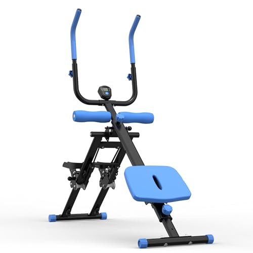 Stair Stepper & Ab Machine–Quiet Hydraulic,Foldable,Compact - color: Blue