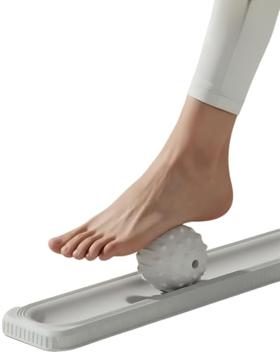 Foot Massage Track with Spiky Massage Ball, Plantar Fasciitis Deep Tissue Massager for Feet, Back, Shoulder & Leg, Myofascial Release Trigger Point Massage Tool for Yoga & Fitness, Gray