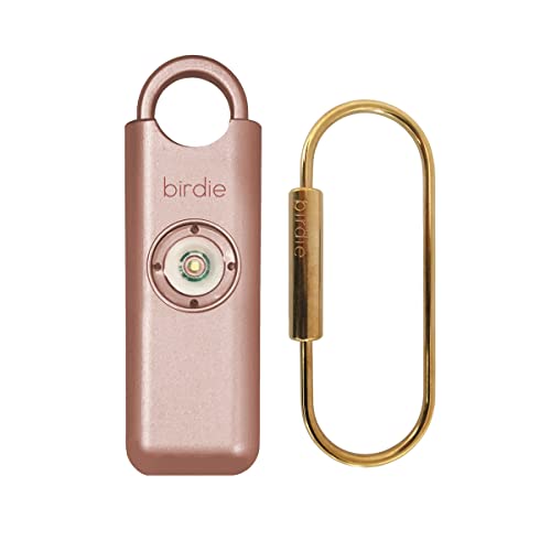 She’s Birdie–The Original Personal Safety Alarm for Women by Women–Loud Siren, Strobe Light and Key Chain in a Variety of Colors (Metallic Rose) - color: Metallic Rose