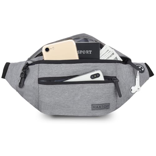 Crossbody Bags for Women Men Travel Essentials Fanny Pack Belt Bag - color: Grey