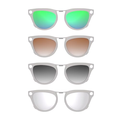 HIBLOKS Polarized Clip for RayBan Meta Skyler Gen 1/2 (RW4010/RW4014 52-20) - size: Grey Frame - Silver+Grey+Brown+Green