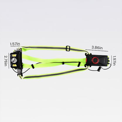 Running Lights for Runners 800LM, 5 Modes Running Light with 65°Adjustable Tilt, IPX5 Waterproof Rechargeable Visibility Reflective Vest for Night Walking/Cycling/Jogging, 4-12Hrs Runtime