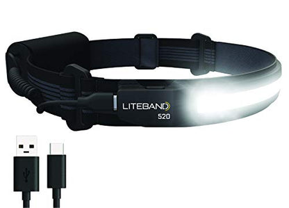 LITEBAND ACTIV Rechargeable LED Headlamp, 520 Lumens, 210° Wide Beam, Black - color: Night, size: 520 Lumen