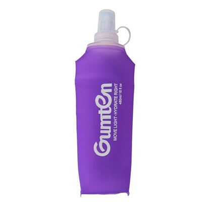 Soft Flask TPU BPA-Free 480ml Soft Water Bottle Leak-Proof Collapsible for Hydration Pack Running Vest Marathon Hiking Cycling (Purple) - color: 480ml Purple