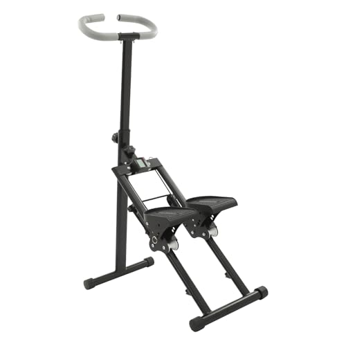 Foldable Stair Stepper Machine for Home Gym Exercise, Vertical Full-Body Cardio Workout Equipment Climber Machine with Adjustable Handlebar & Pedals (White) - style: TypeA-Black
