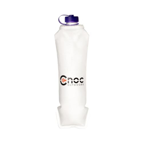 Cnoc Outdoors HydriamX Durable Collapsible Flask for Running and Backpacking, Purple 28mm Thread Narrow Mouth Compatible with 28mm Filters, Hot Liquid Compatible - color: Purple, size: 16.9 Ounces