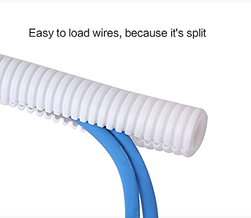 Alex Tech 25ft - 1/2 inch Split Wire Loom Tubing - White - color: White, size: 1/2"-25ft
