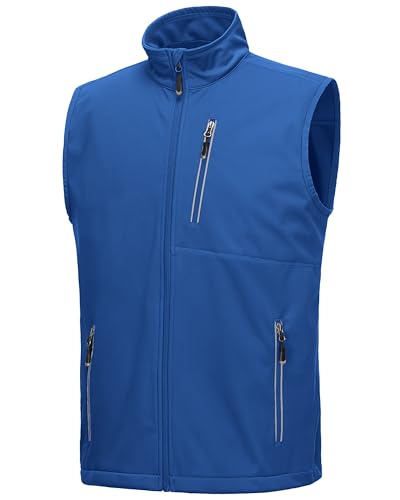 33,000ft Men's Windproof Lightweight Golf Vest Outerwear Sleeveless Jacket - color: Azure, size: Medium