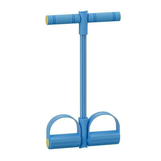 Pedal Resistance Bands with Handles, 6-Tube Elastic Foot Exercise Band, Natural Rubber Trainer for Abs, Arms, Legs & Waist, Multifunction Heavy Duty Home Gym Workout Equipment - color: BLUE