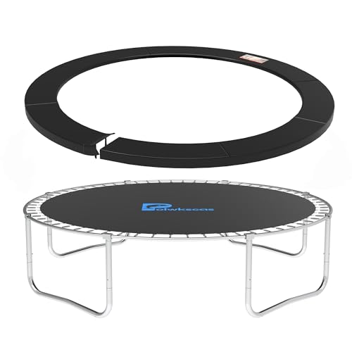 Trampoline Pad 10ft 12ft 14ft 15ft 16ft Trampoline Replacement Safety Pad, Waterproof and Tear-Resistant Safety Spring Cover Round Frame Pad, Trampoline Pad Replacement - color: Black, size: 14FT