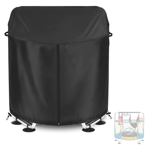 55" Kids Trampoline Cover Waterproof,600D Thick Fabric,Black
