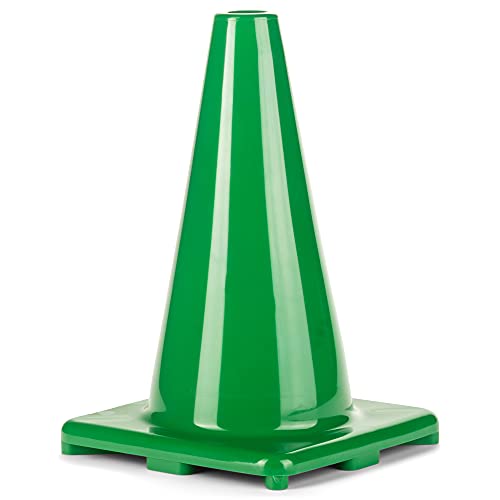 Champion Sports High Visibility Flexible Vinyl Cones for Sports Training, Agility Drills, Field & Gym Marking Sets - color: Green, style: 12 Inch Cone (Single)