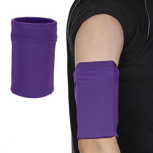 Cell Phone Armband Sleeve, Universal Sports Arm Band Sleeves Stretches to Fit All Phones Holder Purple - Fitting for (Fitness ExerciseWorkout/Hiking/Jogging/Gym) - color: Purple