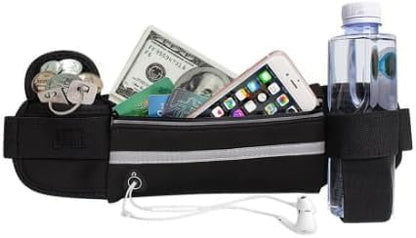 Men Women Running Belt Waist Pack Waterproof Jogging Waist Bag Adjustable Sports Workout Reflective Fanny Pack Runners Belt (Grey) - color: Grey
