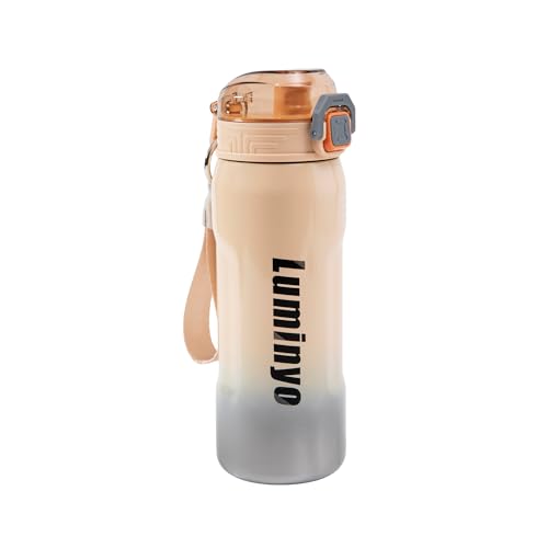 Insulated Stainless Steel Water Bottle with Strap & Lock Lid – Leakproof Vacuum Flask, Double Wall Thermal BPA - Free Sports Bottle for Gym, Travel & Office, 22 OZ (Apricote) - color: Apricote