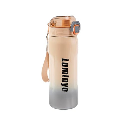 Insulated Stainless Steel Water Bottle with Strap & Lock Lid – Leakproof Vacuum Flask, Double Wall Thermal BPA - Free Sports Bottle for Gym, Travel & Office, 22 OZ (Apricote) - color: Apricote