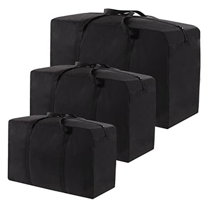 SANSAM Extra Large Heavy Duty Moving Bag,Waterproof Duffle Bag with Zippers,Oxford Cloth Storage Tote Bags for Travelling,College Dorm, Space Saving
